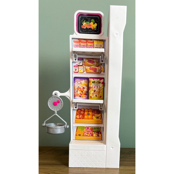 Barbie Other - Barbie Grocery Store Shelving Unit with Hanging Scale White Supermarket Playset